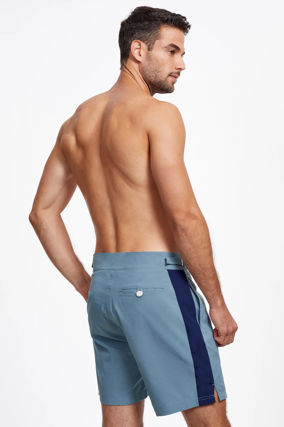 בגד ים לגברים אורך 7 אינץ' תכלת - Image 4