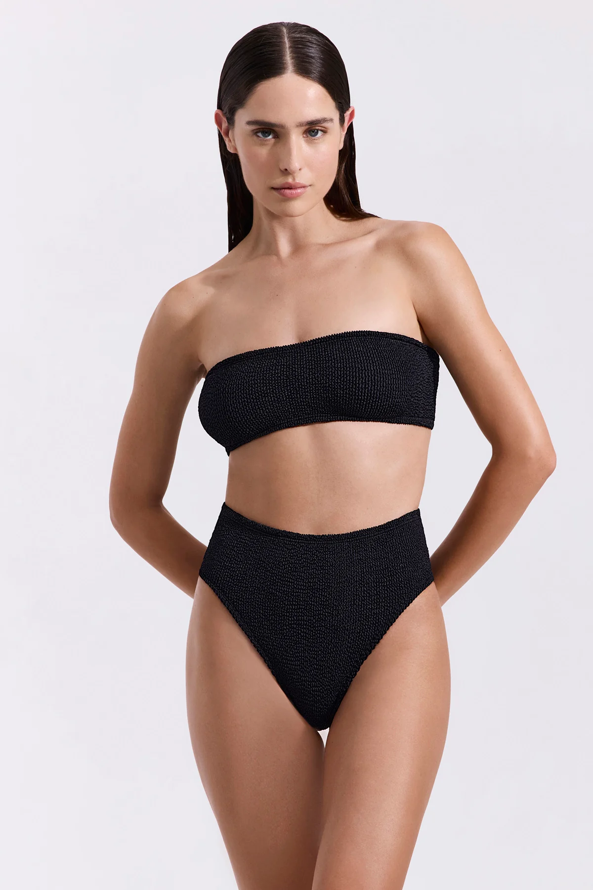 תחתון ביקיני גבוה ONE SIZE שחור - Image 3