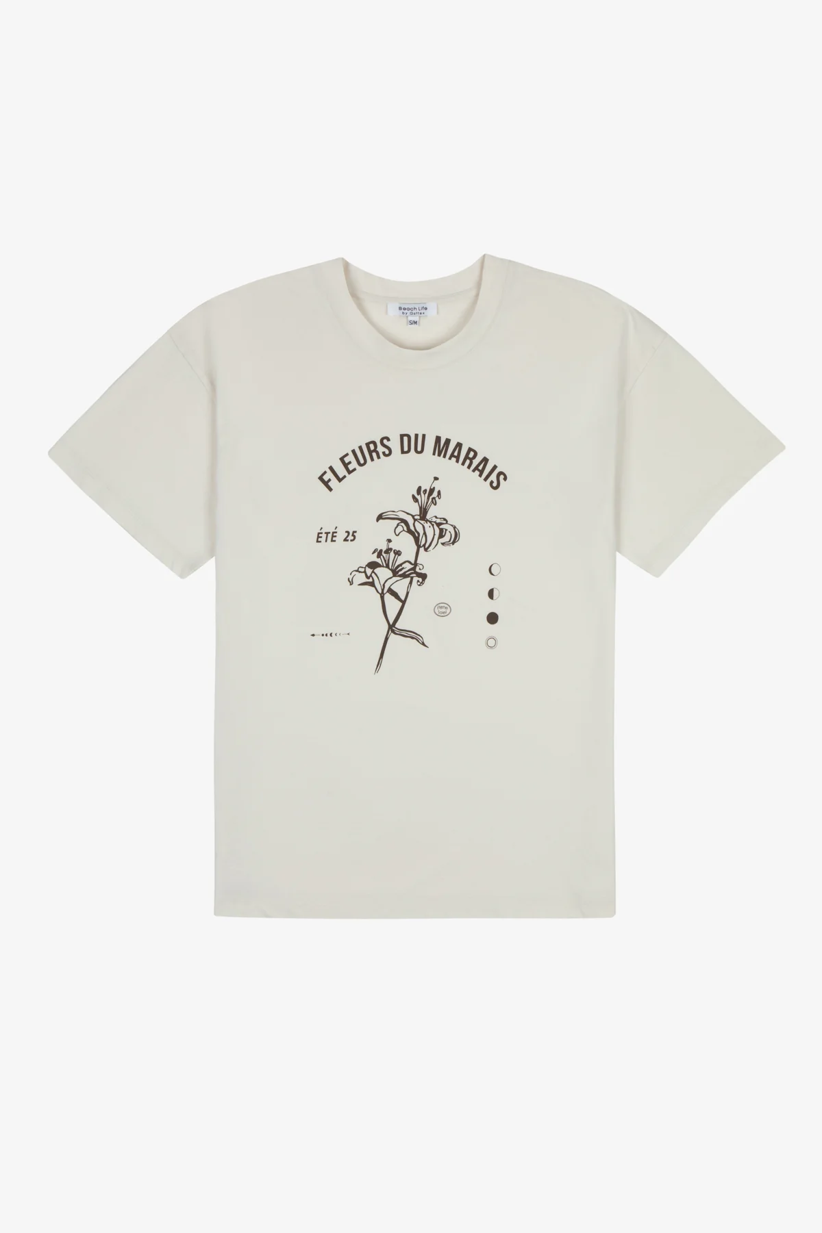חולצת אוברסייז קרם FLEURS DU MARAIS - Image 6