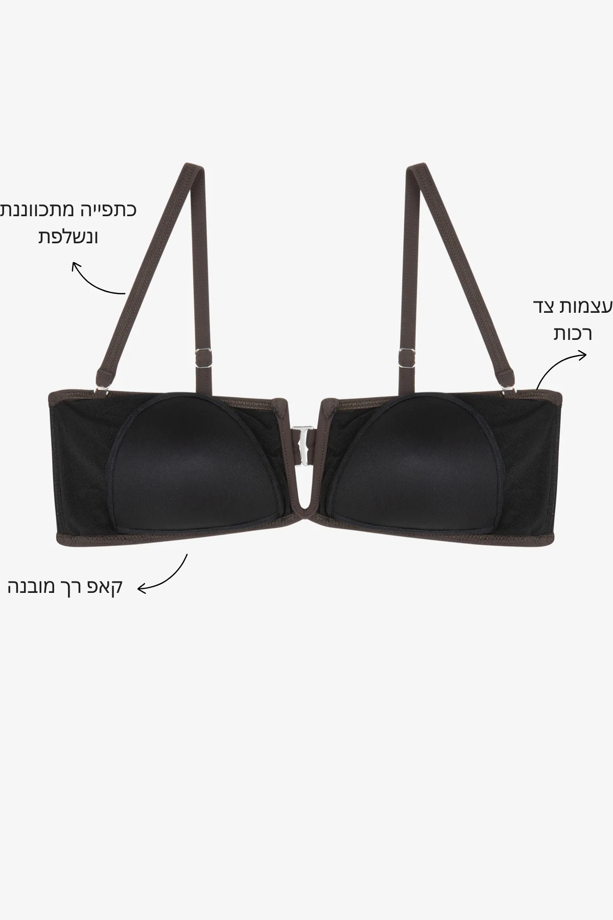 טופ ביקיני סטרפלס סגול כהה - Image 4