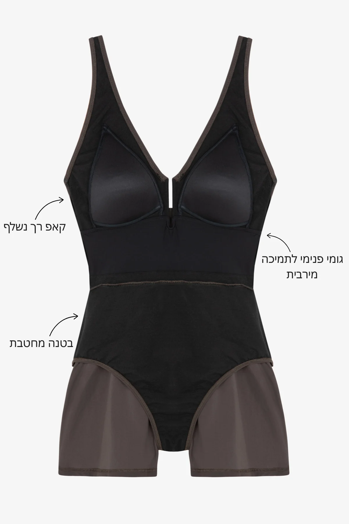 בגד ים אוברול יין מבריק - Image 5