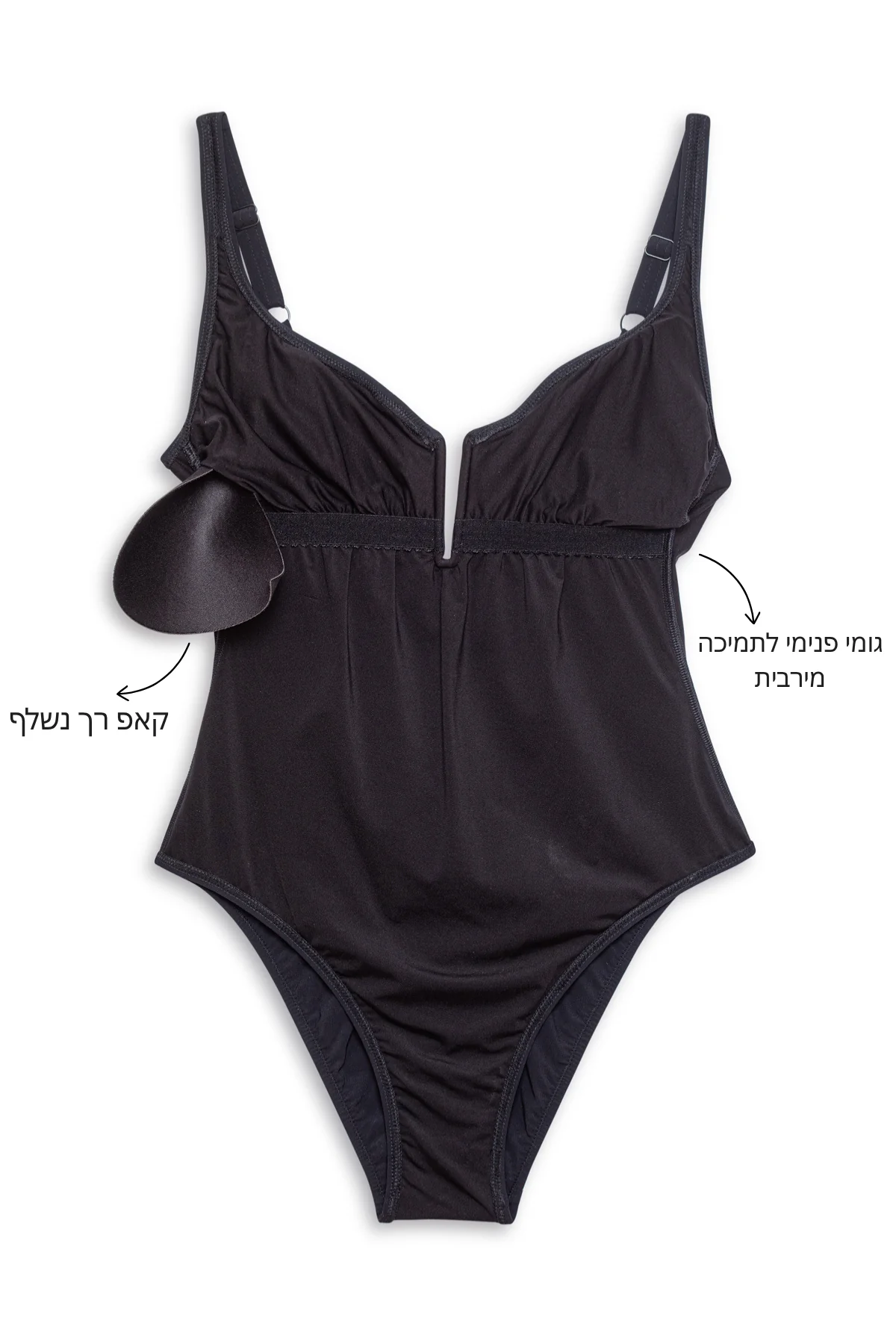 בגד ים שלם סאטן חום כהה - Image 6